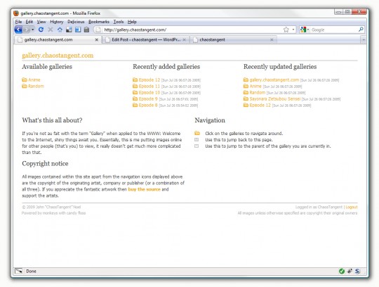 gallery.chaostangent.com front page