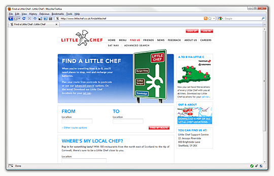 Little Chef route finder